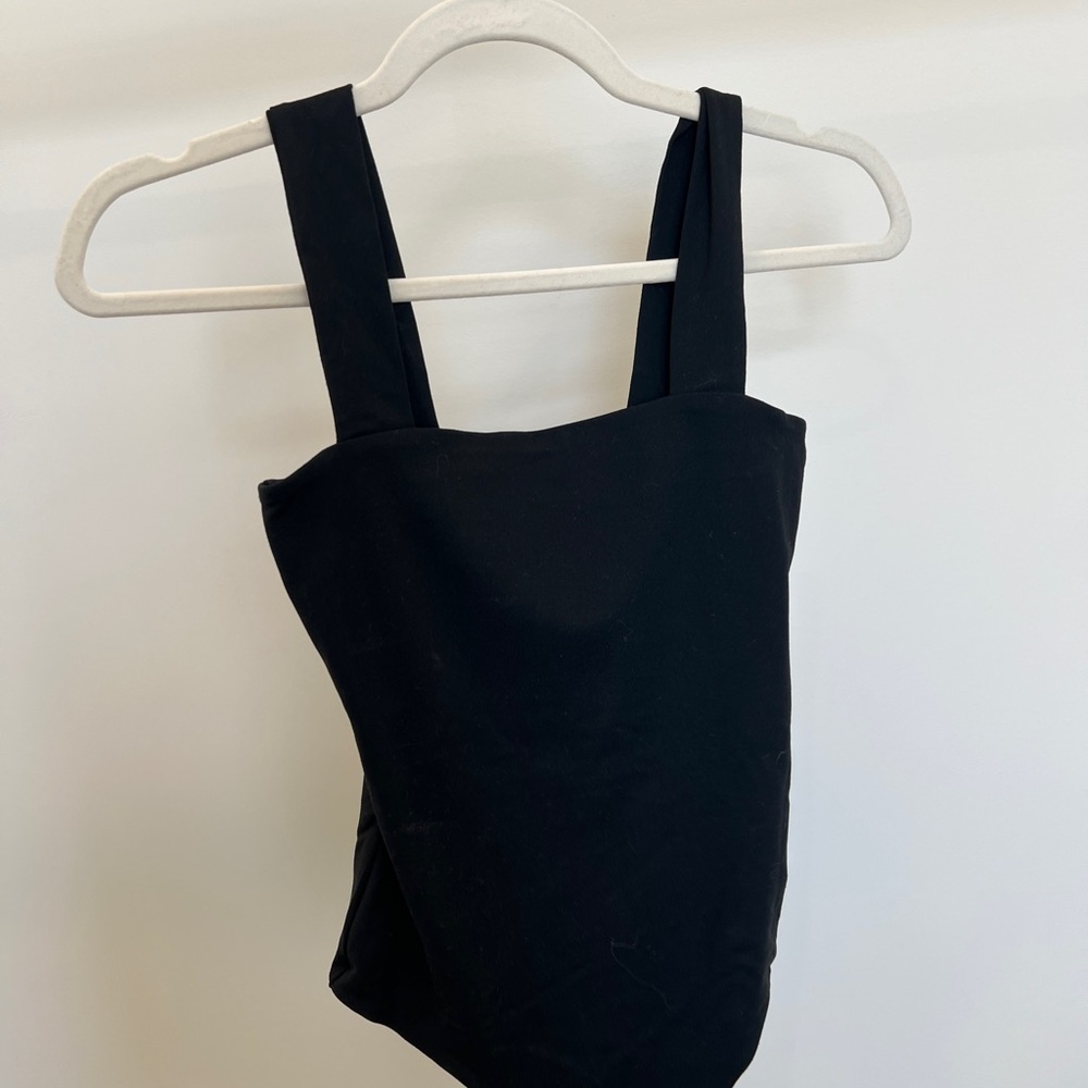 Nuuds Classic Black square neck tank top bodysuit
